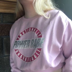 Emotionally Unavailable Power Babe Crop Sweatshirt